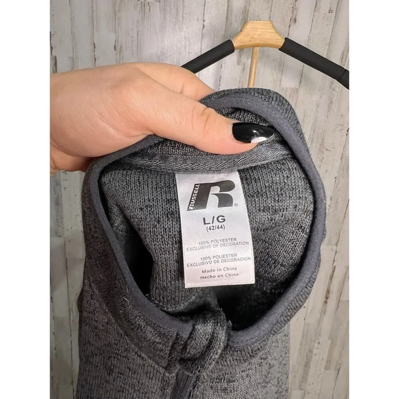 Russell West Virginia Mountaineers Men's Gray 1/4 Zip‎ Pullover Size Large - Picture 4 of 4